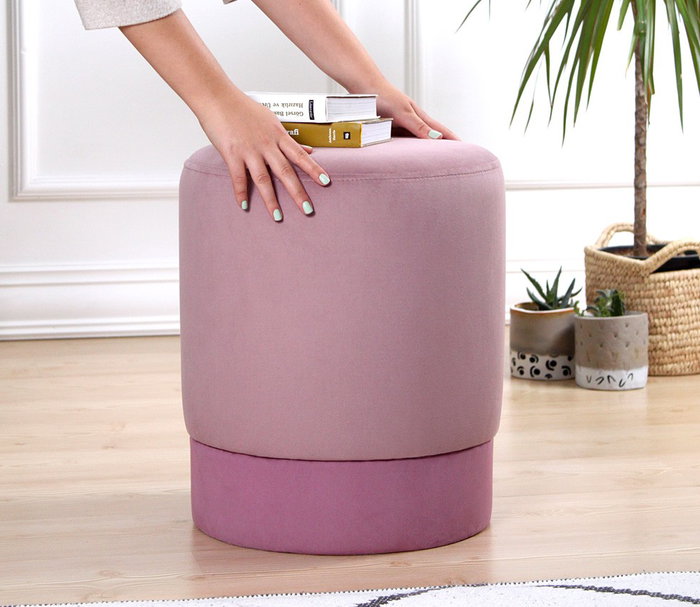 Atelier Del Sofa Puf de Terciopelo Rosa Atelier Del Sofa Puf de Terciopelo Rosa